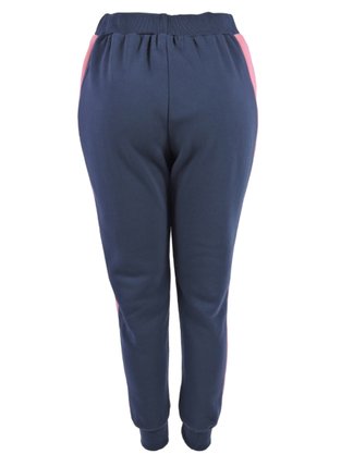Calça Moletom Feminina Adulta Detalhe Listra Lateral CFM-800 Blue Tech Marinho