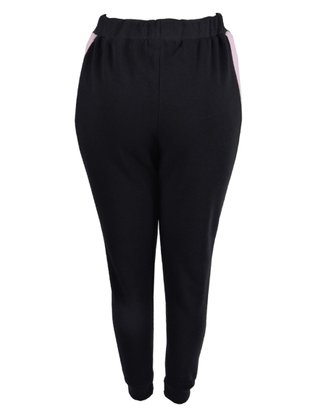 Calça Moletom Feminina Adulta Detalhe Listra Lateral CFM-800 Blue Tech Preto