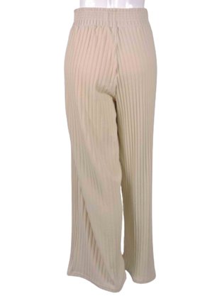 Calça Pantalona Canelada Feminina Adulto 4553 Paty Gloss Areia