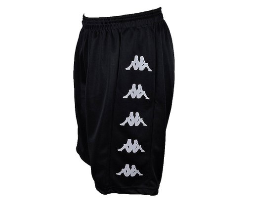 Calção Masculino Adulto Longo Detalhe Lateral KPCA64001 Kappa Preto