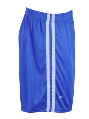 Calção Masculino Adulto Básico Plus Size Detalhe Listras Lateral 1052 Elite Royal e Branco
