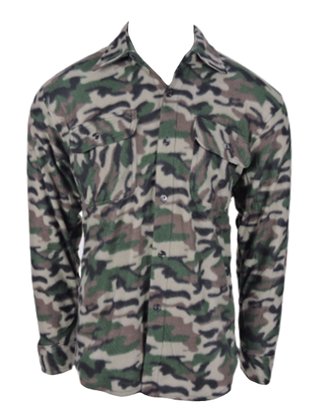 Camisa Masculina Adulto Manga Longa Com Bolso Soft  FULLMOON/CANARY Camuflada