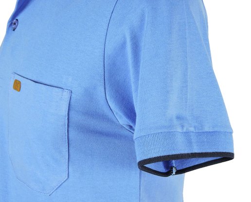 Camisa Polo Manga Curta Com Bolso Masculina 11002 Sigosta Azul Hortência