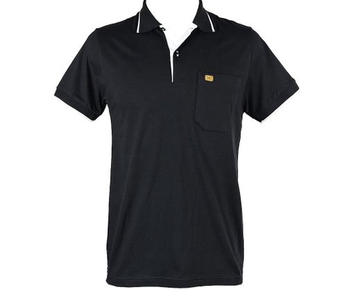 Camisa Polo Manga Curta Com Bolso Masculina 11002 Sigosta Preto