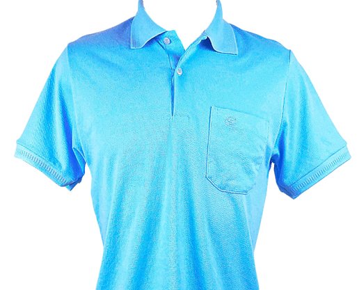 Camisa Polo Masculina Adulto Manga Curta com Bolso Lisa 7629 Sigosta Azul Claro