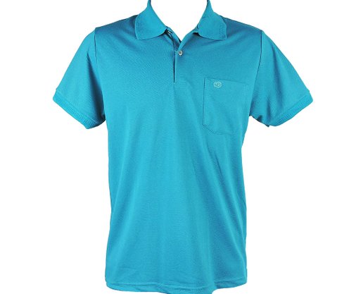 Camisa Polo Masculina Adulto Manga Curta Piquê Com Bolso 7629 Sigosta Verde Tropical