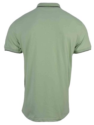 Camisa Polo Masculina Adulto Manga Curta Tribex Verde Pastel