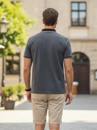 Camisa Polo Masculina Color 49.065 Onda Federal Grafite