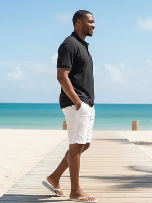 Camisa Polo Masculina Malha texturizada 64.56.0286 Gangster Preto