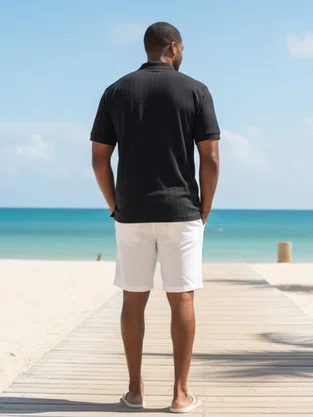 Camisa Polo Masculina Malha texturizada 64.56.0286 Gangster Preto