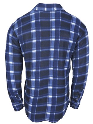 Camisa Xadrez Masculina Adulto Soft Com Bolso Fullmoon/Canary Azul