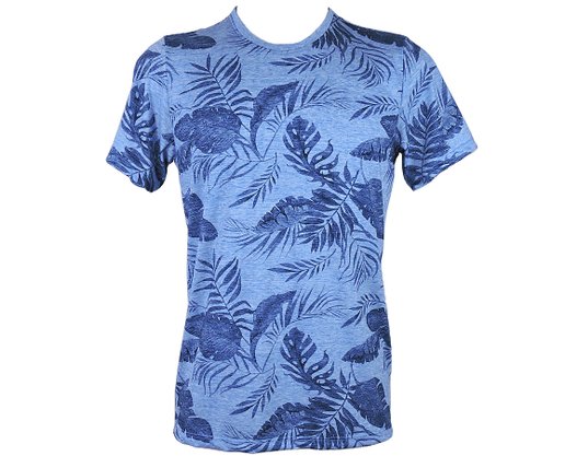 Camiseta Masculina Adulto Manga Curta Estampa Folhagem 1000074944 Malwee Azul