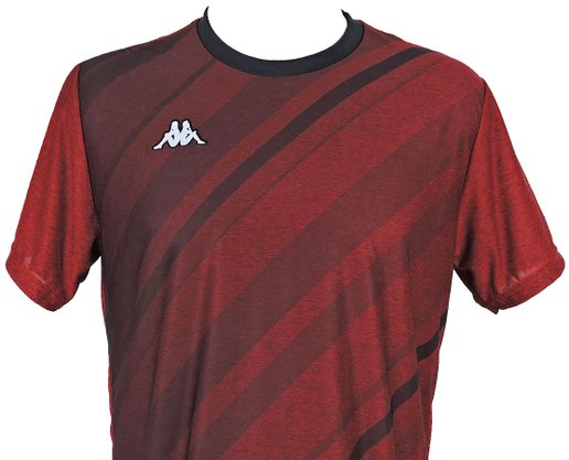 Camiseta Masculina Adulto Manga Curta Piacere Listras KP2118013 Kappa Vermelho