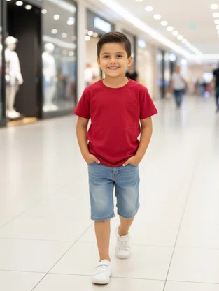 Camiseta Básica Gola Careca 4/8  99.22.0182 Gangster Vermelho