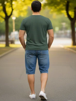 Camiseta Básica Manga Curta Masculina Adulto CBEM-100 Blue Bay/Concept Verde