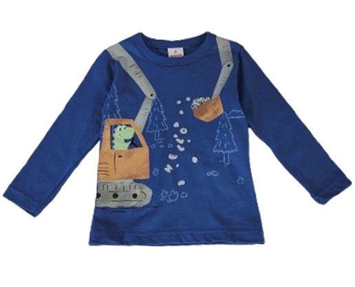Camiseta Infantil Masculina 1-3 Dino Hello 55921 Brandili Azul