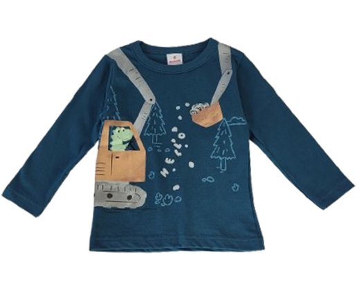 Camiseta Infantil Masculina 1-3 Dino Hello 55921 Brandili Verde