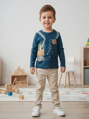 Camiseta Infantil Masculina 1-3 Dino Hello 55921 Brandili Verde
