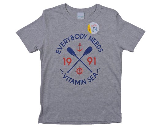 Camiseta Manga Curta Infantil 4-8 Vitamin Sea 1000074577 Malwee Cinza Claro