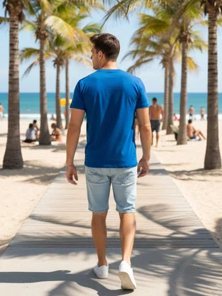 Camiseta Manga Curta Masculina 100% Algodão 51001 Mormaii Azul