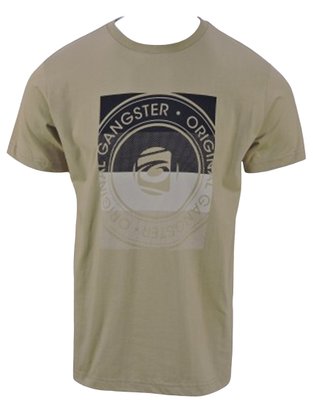 Camiseta Manga Curta Masculina Adulto Com Estampa Logomarca 10.16.3877 Gangster Palha
