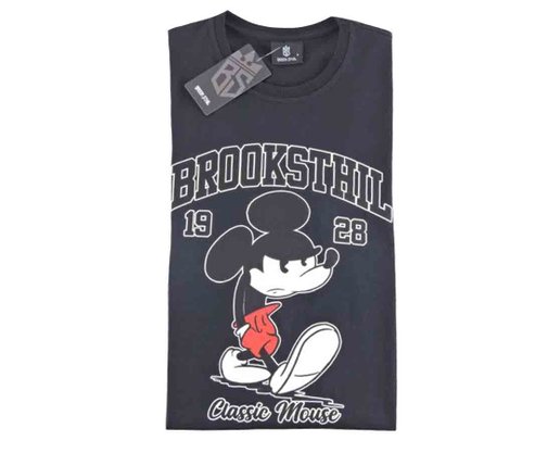 Camiseta Manga Curta Masculina Adulto Estampa Mickey 224211005 Brook Sthil Preto
