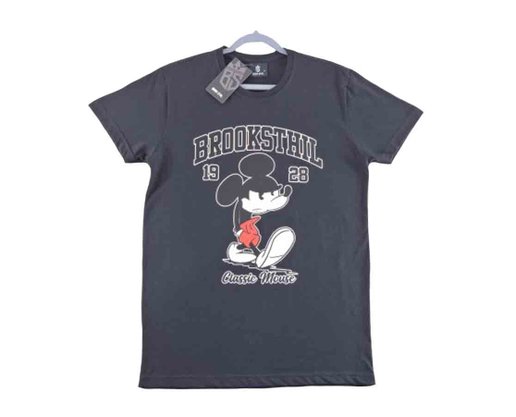Camiseta Manga Curta Masculina Adulto Estampa Mickey 224211005 Brook Sthil Preto