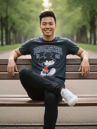 Camiseta Manga Curta Masculina Adulto Estampa Mickey 224211005 Brook Sthil Preto
