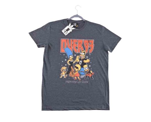 Camiseta Manga Curta Masculina Adulto Estampa Simpsons 124211048 Over Grafite