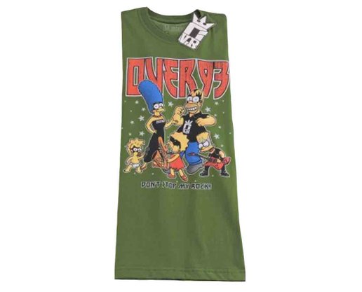 Camiseta Manga Curta Masculina Adulto Simpsons 124211048 Over Verde