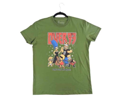Camiseta Manga Curta Masculina Adulto Simpsons 124211048 Over Verde