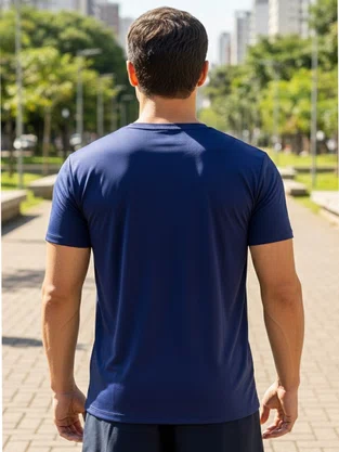 Camiseta Manga Curta Masculina De Malha Suplex 582833 Mormaii Marinho