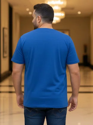 Camiseta Manga Curta Masculina Plus Size 61879 Mormaii Azul Royal