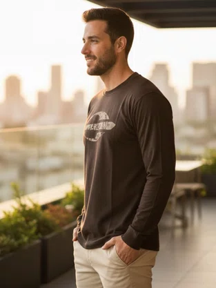 Camiseta Manga Longa 100% Algodão 514088 Mormaii Café