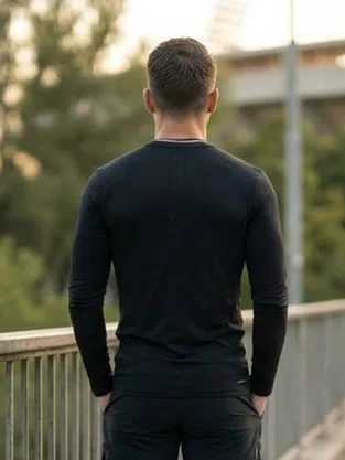 Camiseta Manga Longa Dry Fit Running FB7070 Nike Preto