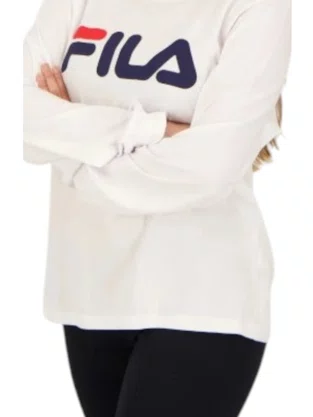 Camiseta Manga Longa Feminina Adulto Letter F12L185 Fila Branco