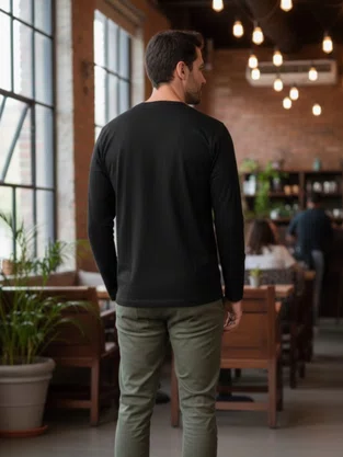 Camiseta Manga Longa Masculina 100% Algodão 514071 Mormaii Preto