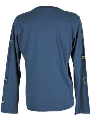 Camiseta Manga Longa Masculina Adulta Street Style Com Estampa Na Manga 24410 Fatal Azul