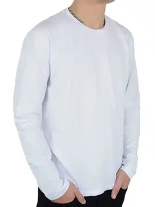 Camiseta Manga Longa Masculina Essencial 6450008 Ogochi Branco