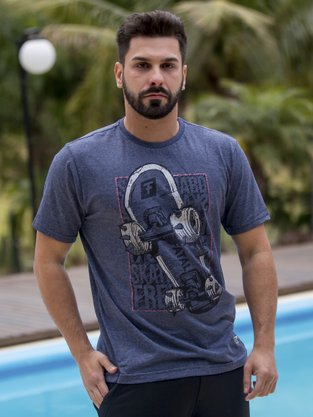 Camiseta Masculina Adulta Manga Curta Estampa Skate 20365 Fatal Surf