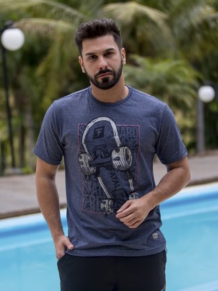Camiseta Masculina Adulta Manga Curta Estampa Skate 20365 Fatal Surf