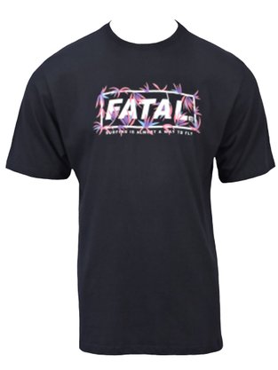 Camiseta Masculina Adulto Manga Curta Estampa Logomarca 29254 Fatal Preto