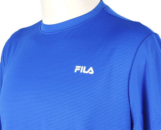 Camiseta Masculina Adulto Manga Curta Lisa DM170 Fila Royal e Branco