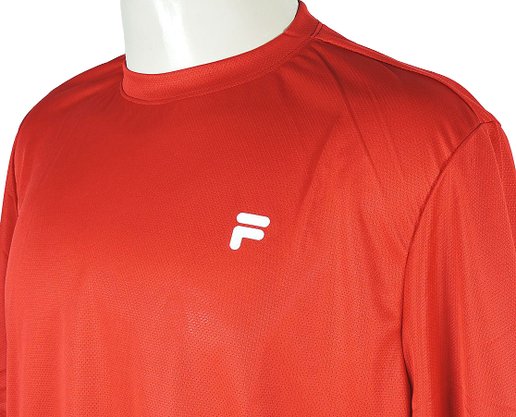 Camiseta Masculina Adulto Manga Curta Lisa DM 170 Fila Vermelho