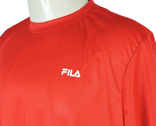 Camiseta Masculina Adulto Manga Curta Lisa DM170 Fila Vermelho Vivo