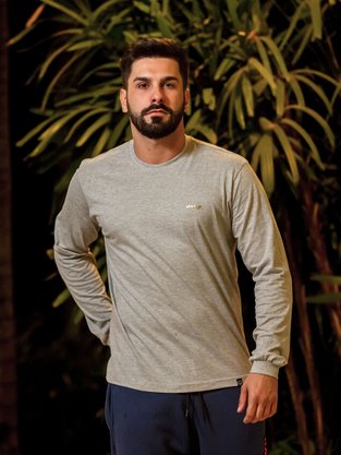 Camiseta Masculina Adulto Manga Longa Estampa Logomarca Vtn 23120 Vanton Mescla