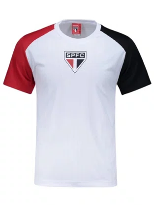 Camiseta São Paulo Masculina Adulto Entrelaço 900730020 Braziline Branco
