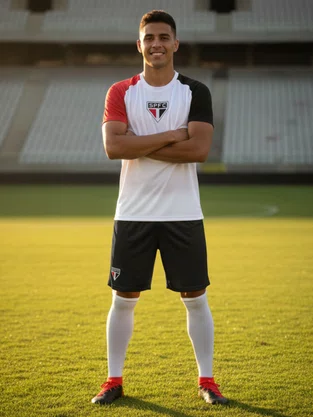 Camiseta São Paulo Masculina Adulto Entrelaço 900730020 Braziline Branco