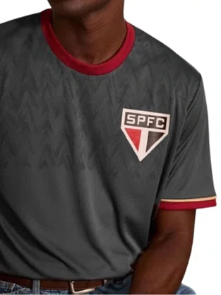 Camiseta São Paulo Adulto Mistura 9007235Y4 Braziline Chumbo