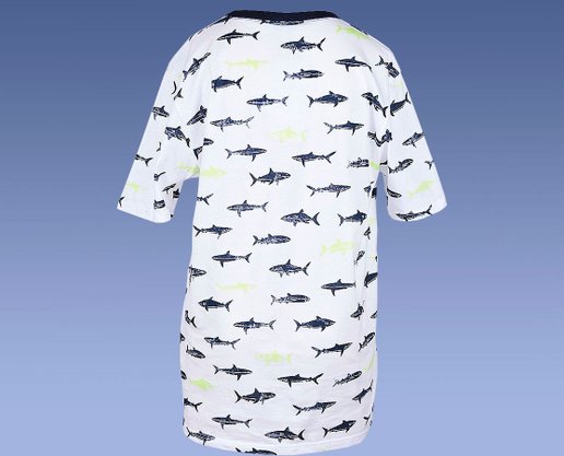 Camiseta Masclina Juvenil 10-16 Manga Curta Estampa Tubarão 5CRC Hering Branco